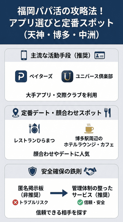 【解説】福岡パパ活の攻略法！アプリ選びと定番スポット