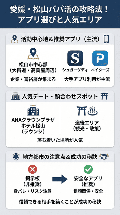 【解説】愛媛・松山パパ活の攻略法！アプリ選びと人気エリア