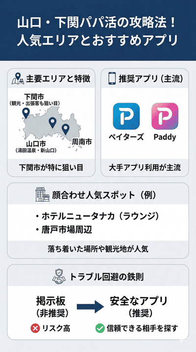 【解説】山口・下関パパ活の攻略法！人気エリアとおすすめアプリ