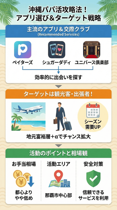 【解説】沖縄パパ活の攻略法！アプリ選びと観光客ターゲットの重要性