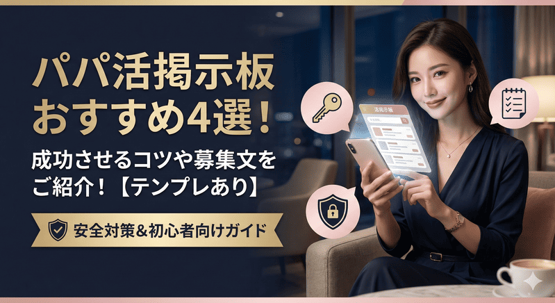 パパ活掲示板おすすめ4選！成功させるコツや募集文をご紹介！【テンプレあり】